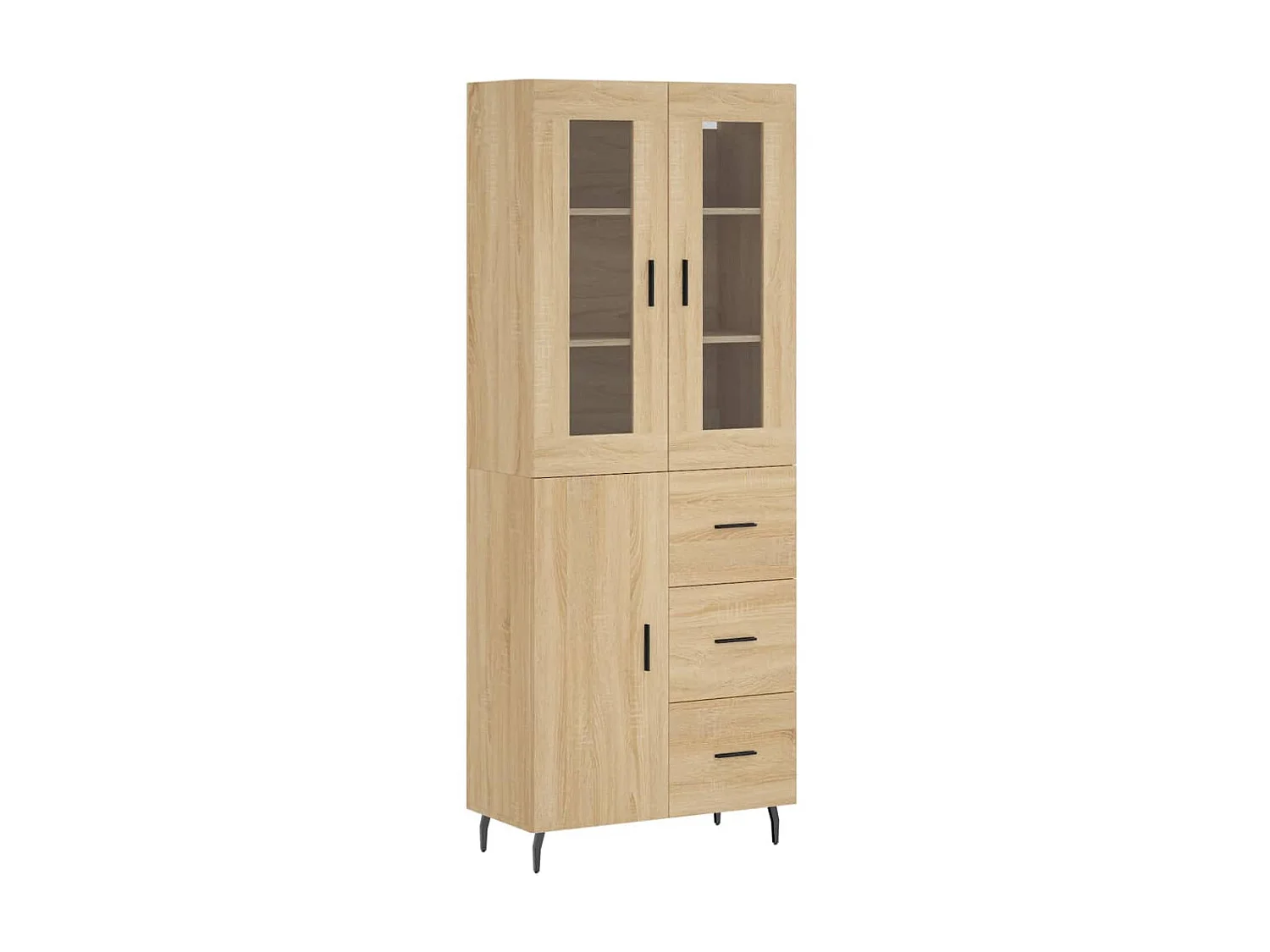 Buffet haut Chêne sonoma 69,5x34x180 cm Bois d'ingénierie QWE98764