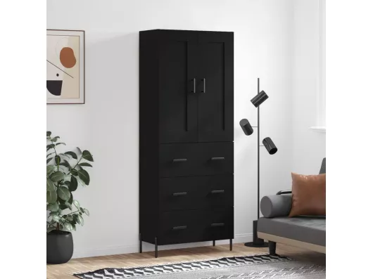 Kauf Unique Highboard,Kommode Schwarz 69,5x34x180 cm Holzwerkstoff -gkd308997