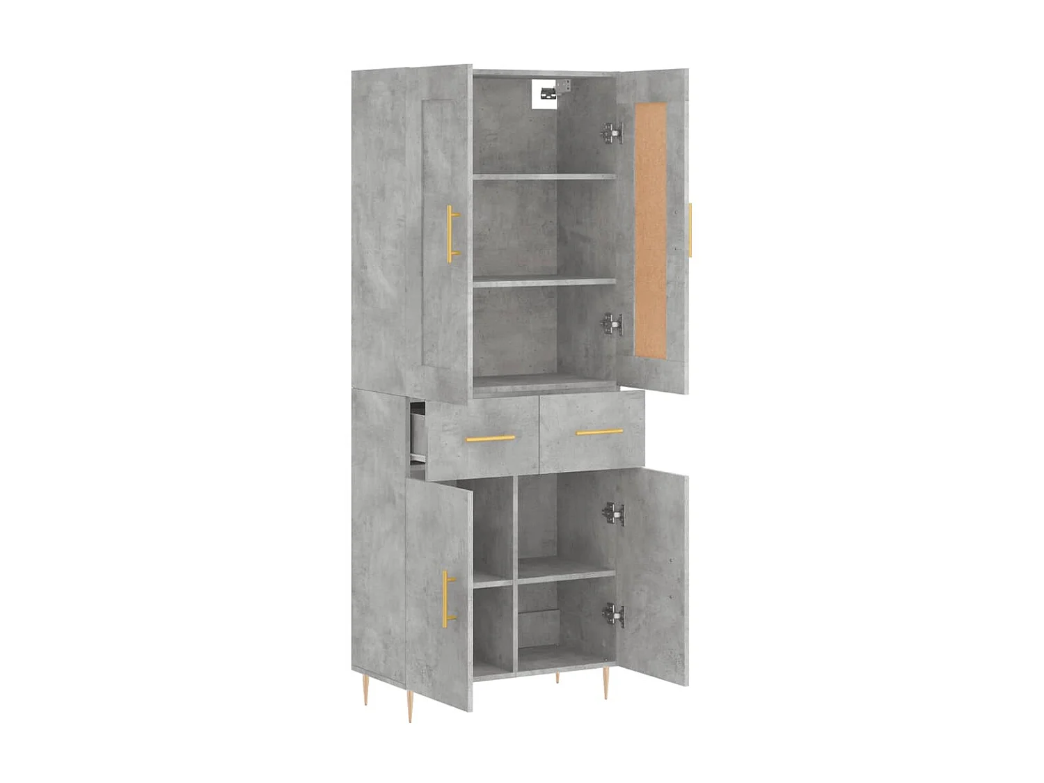 Highboard,Kommode Betongrau 69,5x34x180 cm Holzwerkstoff -gkd867659