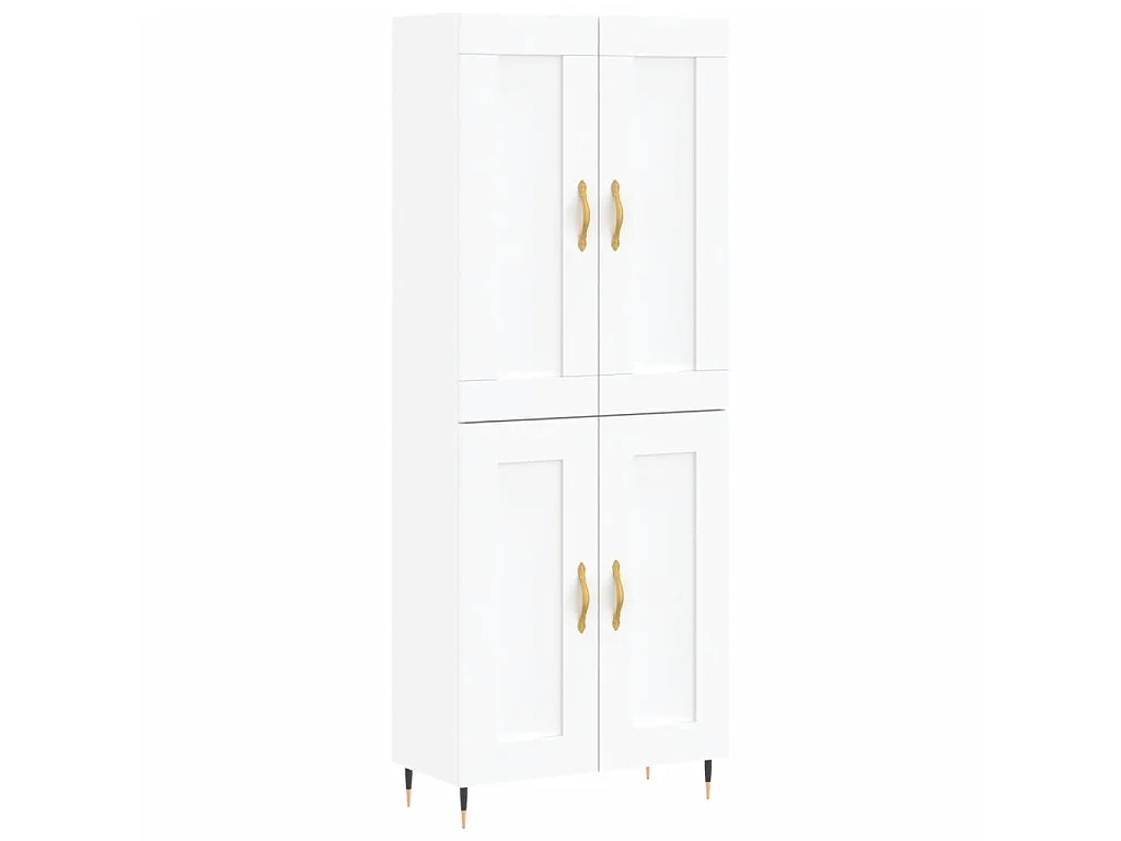 Hoge kast 69,5x34x180 cm bewerkt hout wit NL952711
