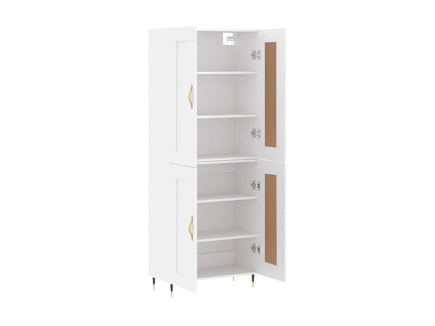 Hoge kast 69,5x34x180 cm bewerkt hout wit NL952711
