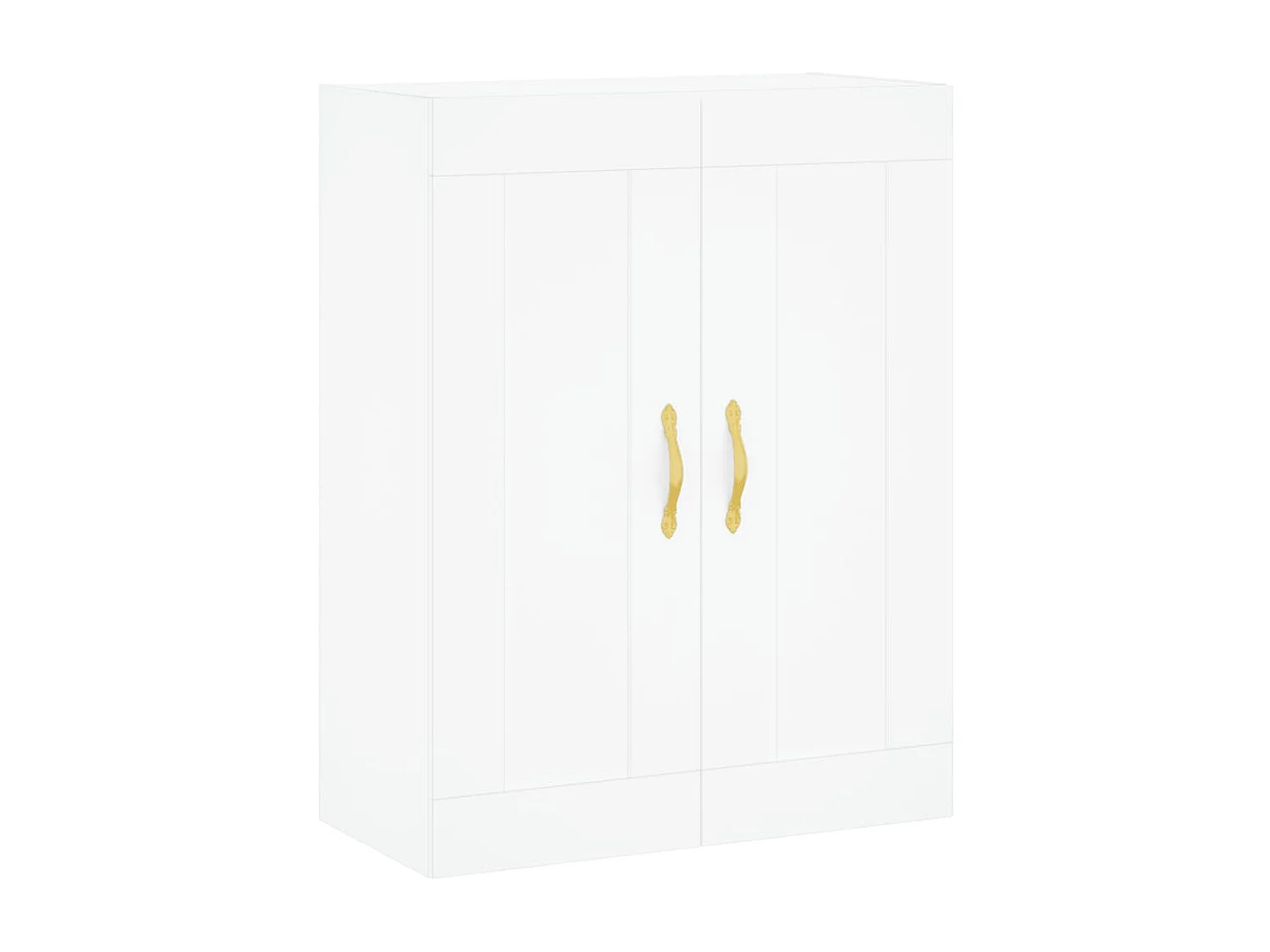 Hoge kast 69,5x34x180 cm bewerkt hout wit NL952711