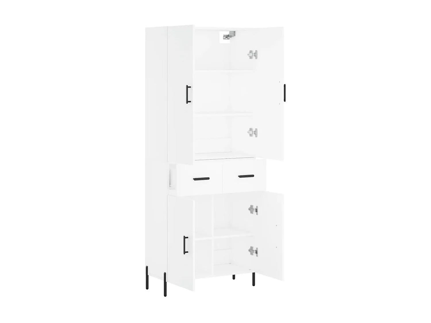 Aparador alto madera contrachapada blanco 69,5x34x180 cm ES99621