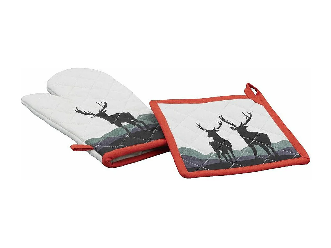 Ensemble gant et manique Cerfs