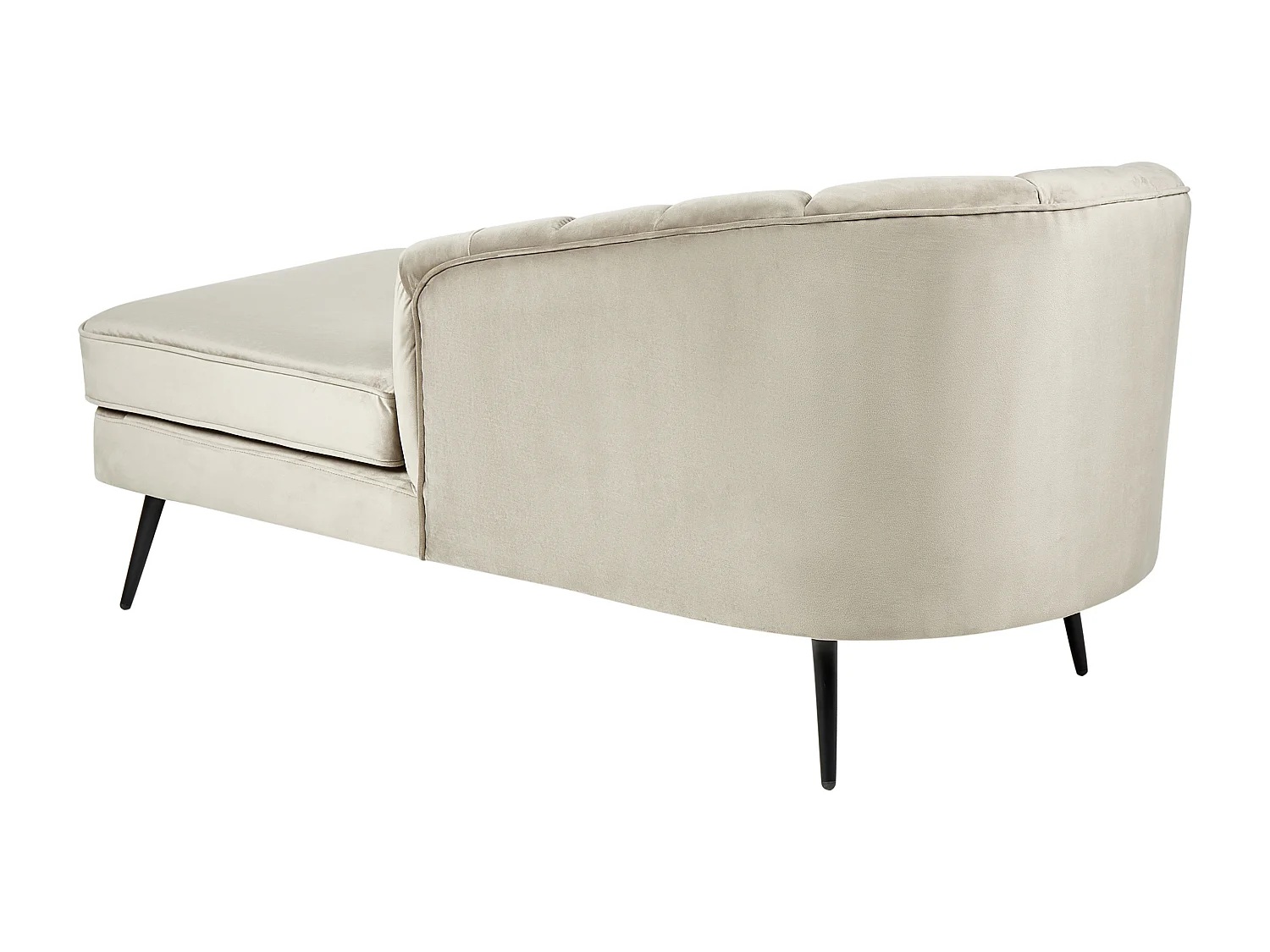 Linksseitige Chaiselounge ALLIER Samtstoff Beige