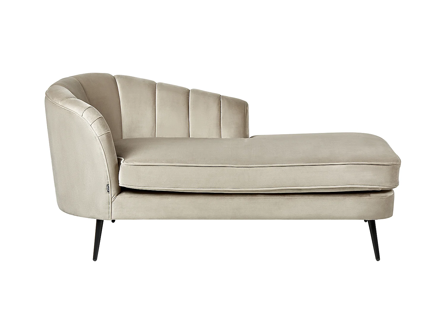 Chaise longue côté droite ALLIER Velours Beige