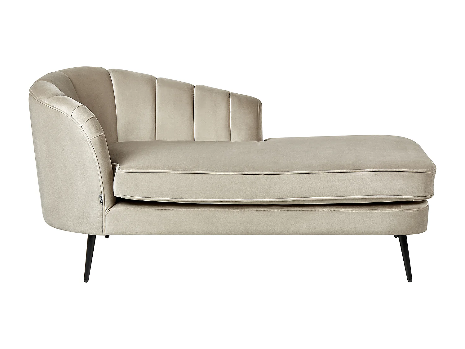 Linkszijdige chaise longue ALLIER Fluweel Beige
