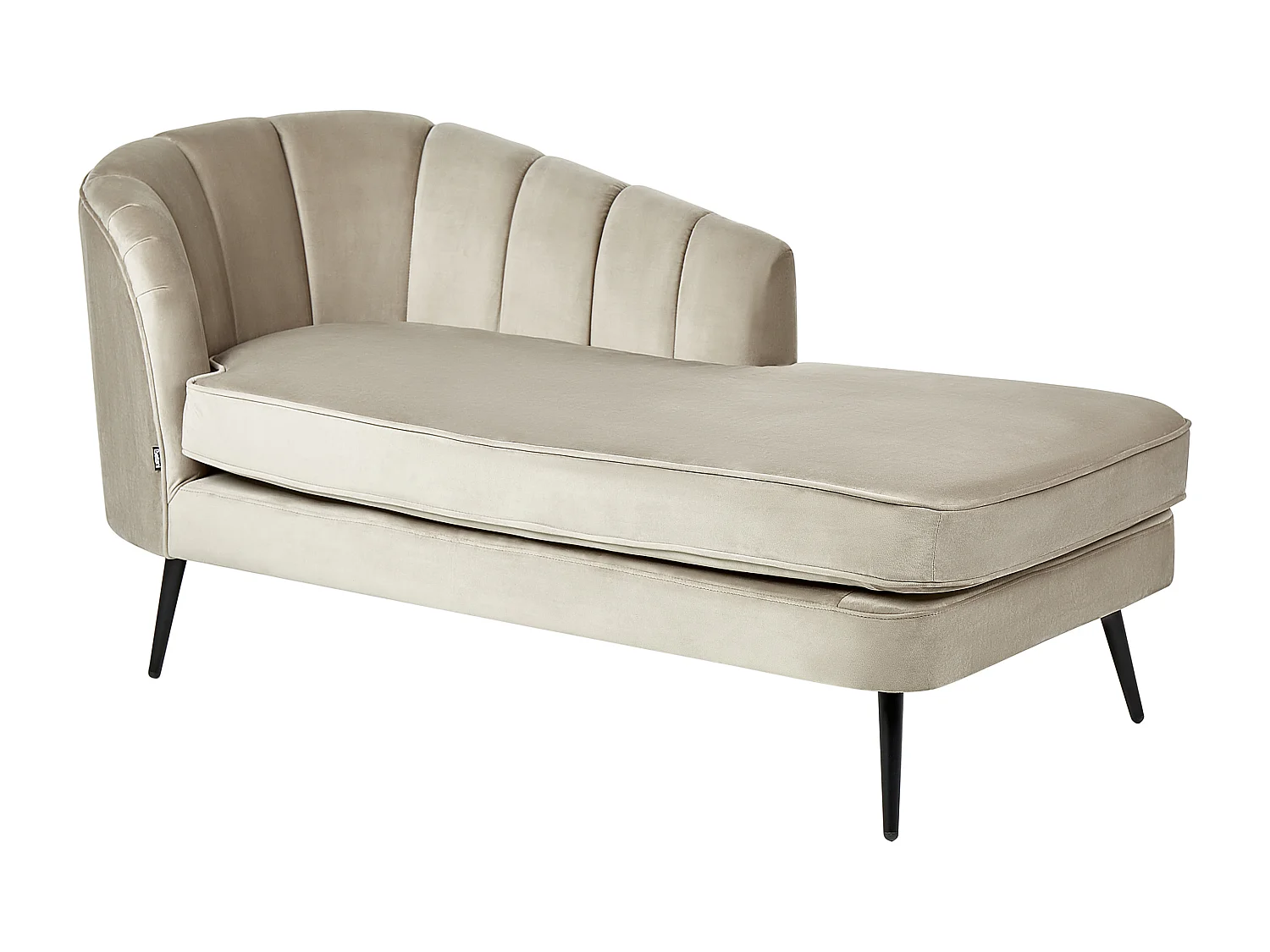 Linkszijdige chaise longue ALLIER Fluweel Beige