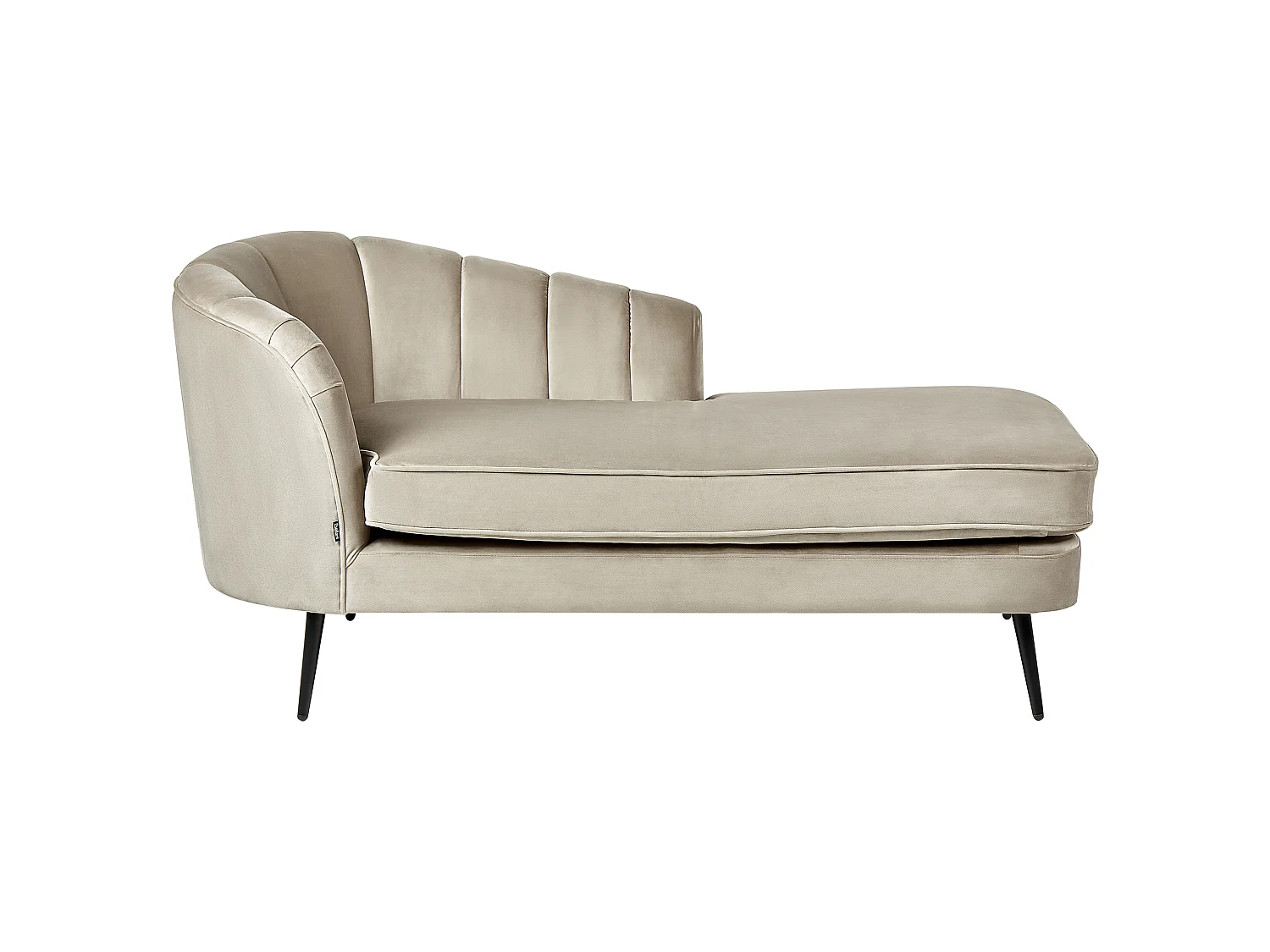 Chaise longue côté gauche ALLIER Velours Beige