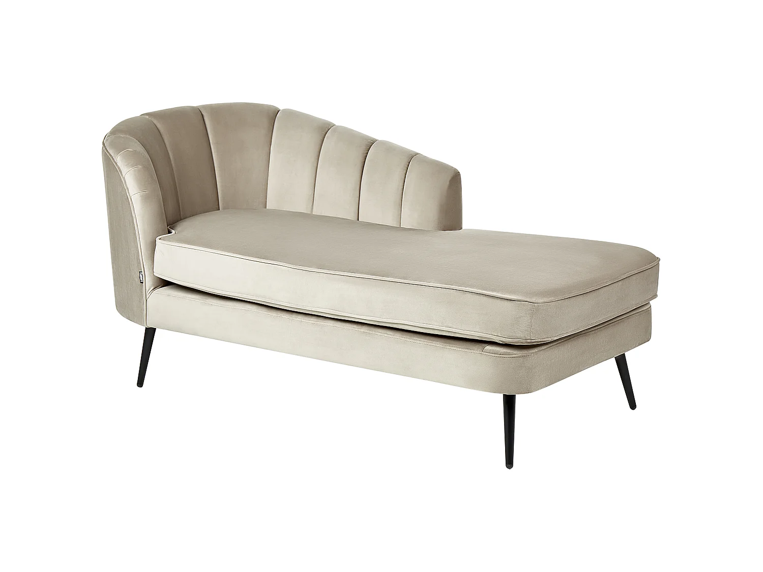Chaise longue côté gauche ALLIER Velours Beige