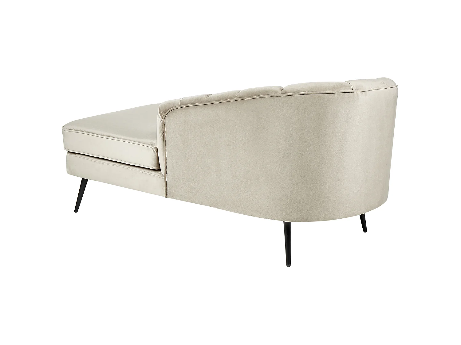 Chaise longue côté gauche ALLIER Velours Beige