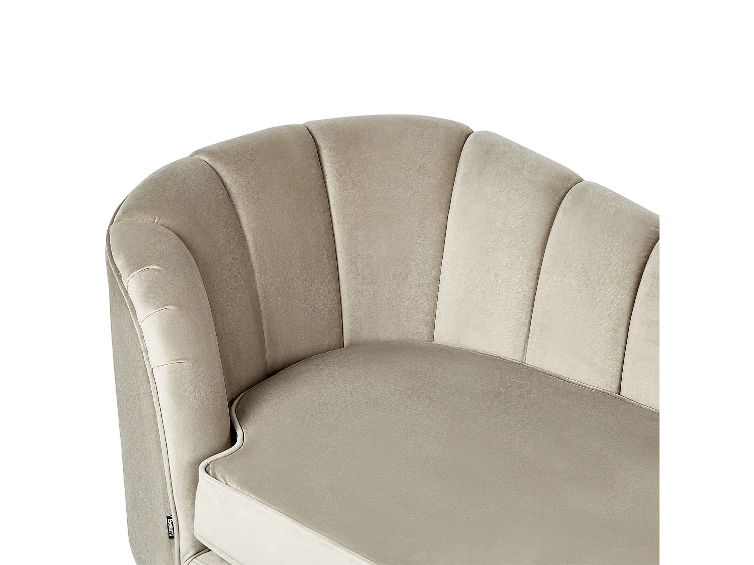Chaise longue côté gauche ALLIER Velours Beige