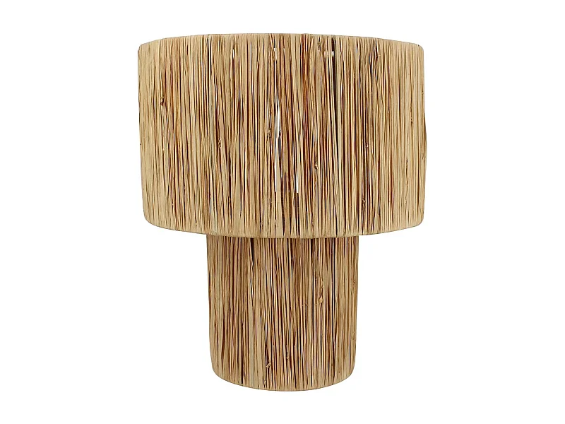 Now's Home - Lampe A Poser En Raphia Naturel Fait Main D30xht35cm El Nido