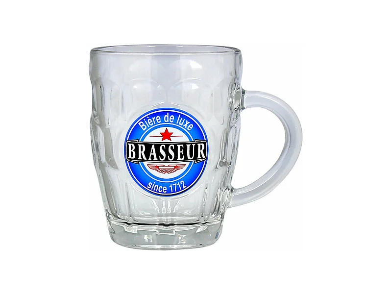 Novastyl - Lot De 6 Chopes A Biere 54 Cl En Verre Brasseur