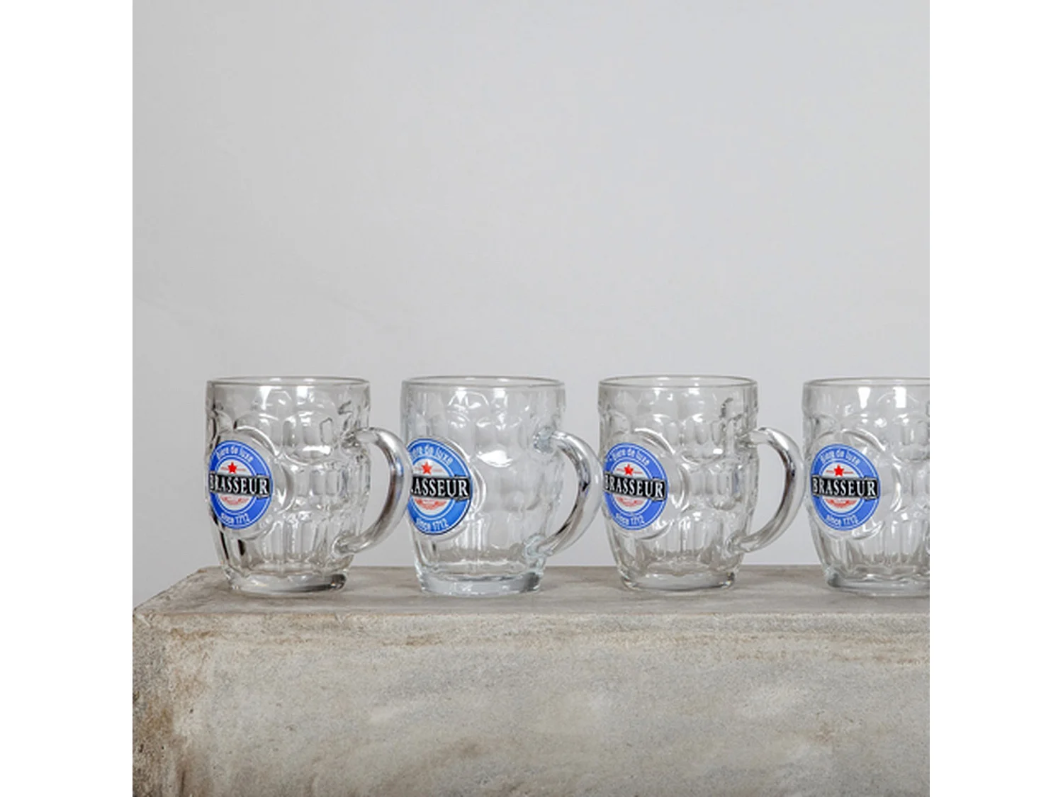 Novastyl - Lot De 6 Chopes A Biere 54 Cl En Verre Brasseur