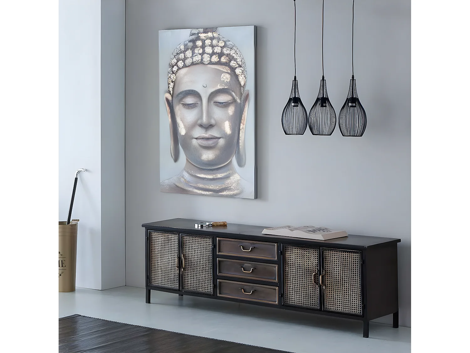 Tête de lit en bois coloris blanc - longueur 156 x hauteur 45 cm