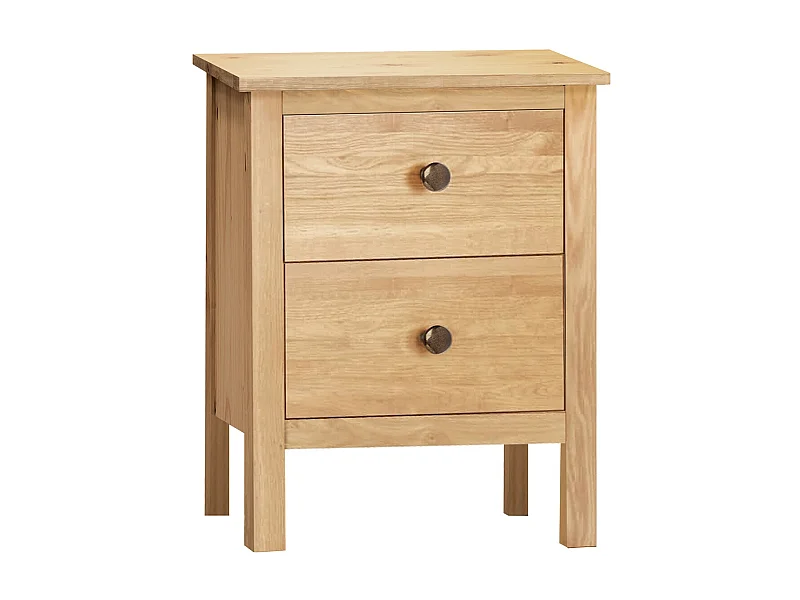 Table de chevet, table de nuit avec 2 tiroirs coloris chêne Cambrian