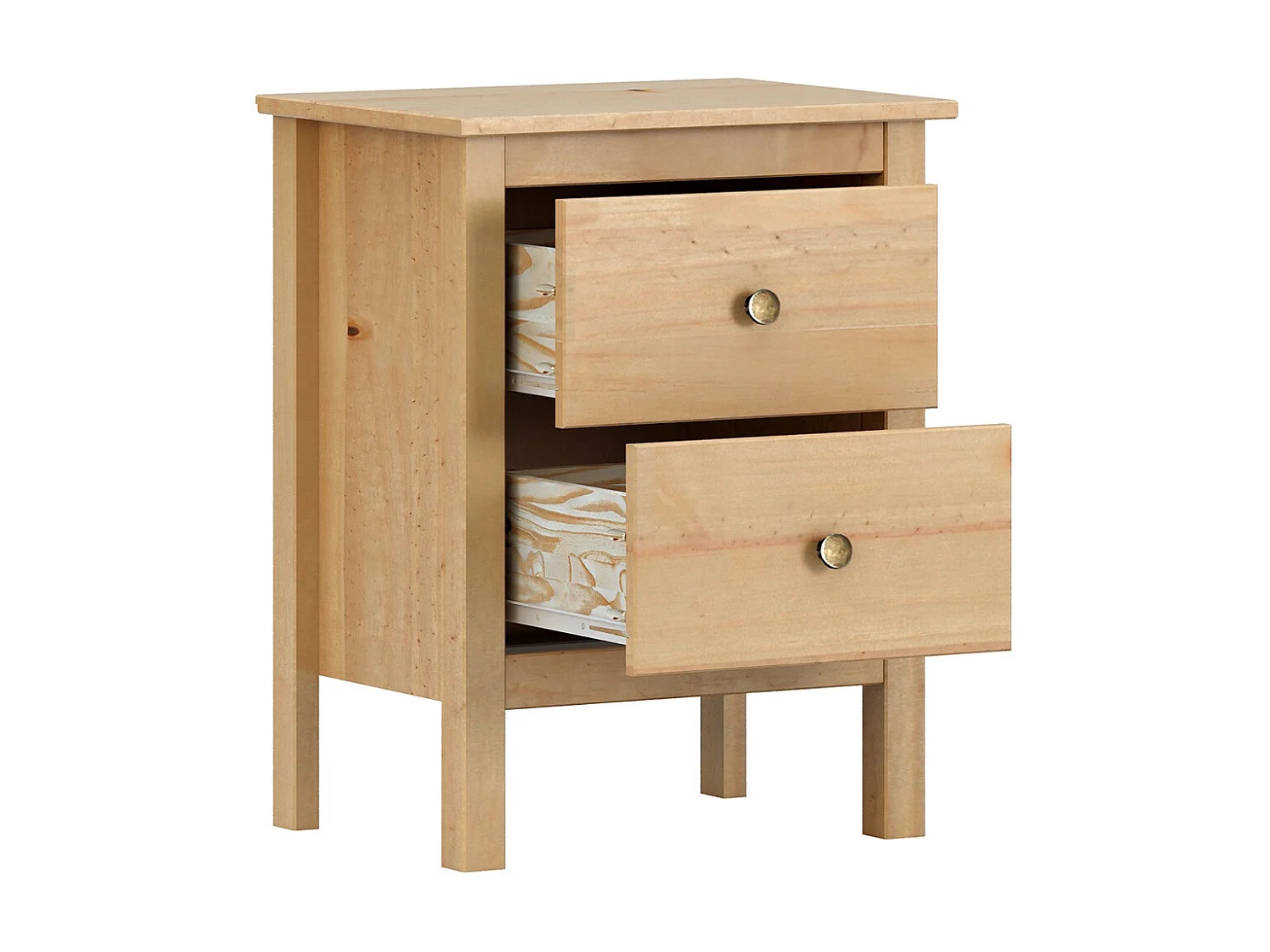 Table de chevet, table de nuit avec 2 tiroirs coloris chêne Cambrian