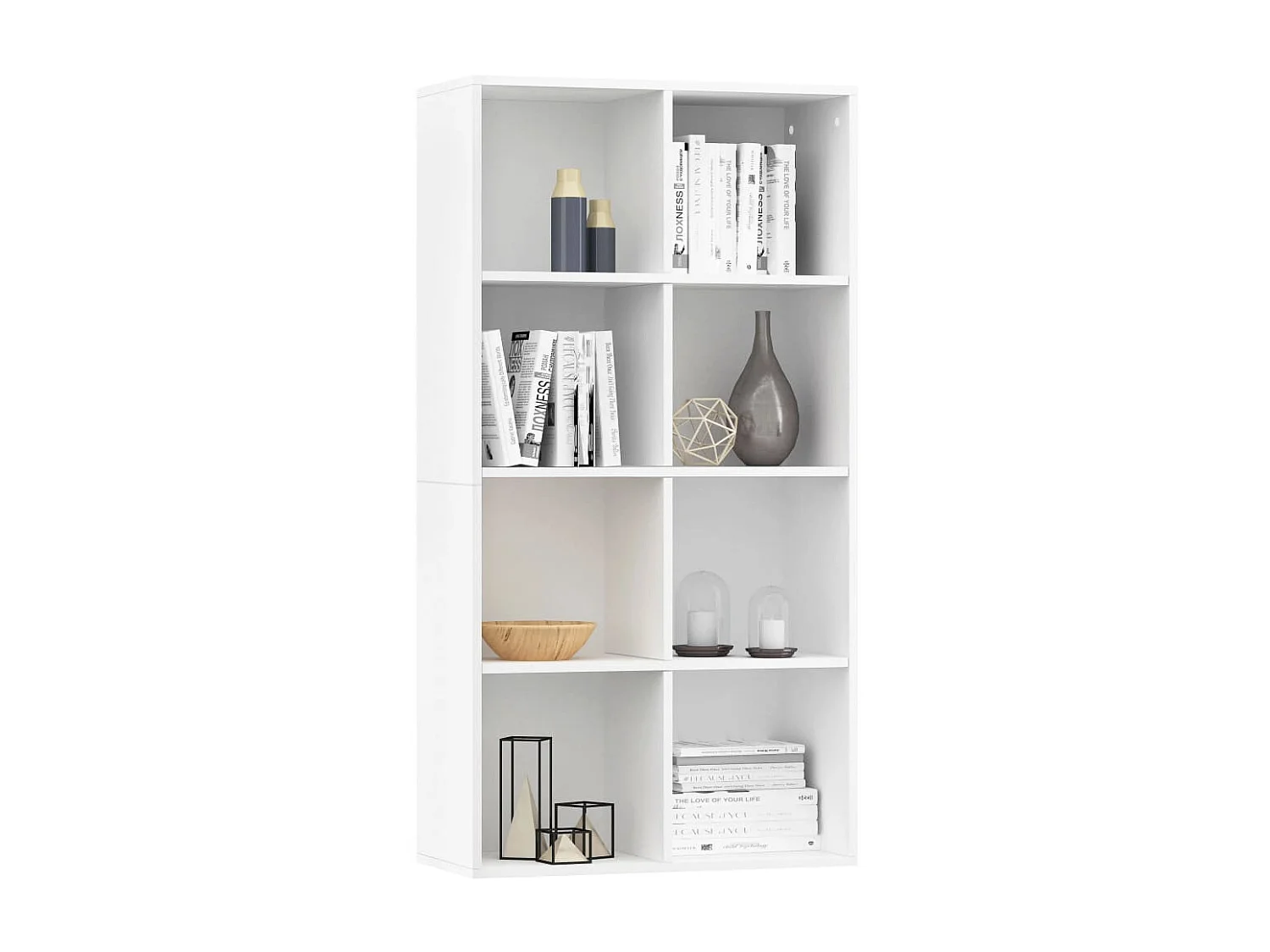 Bibliothèque Blanc 66x30x130 cm Bois d'ingénierie KOO36625