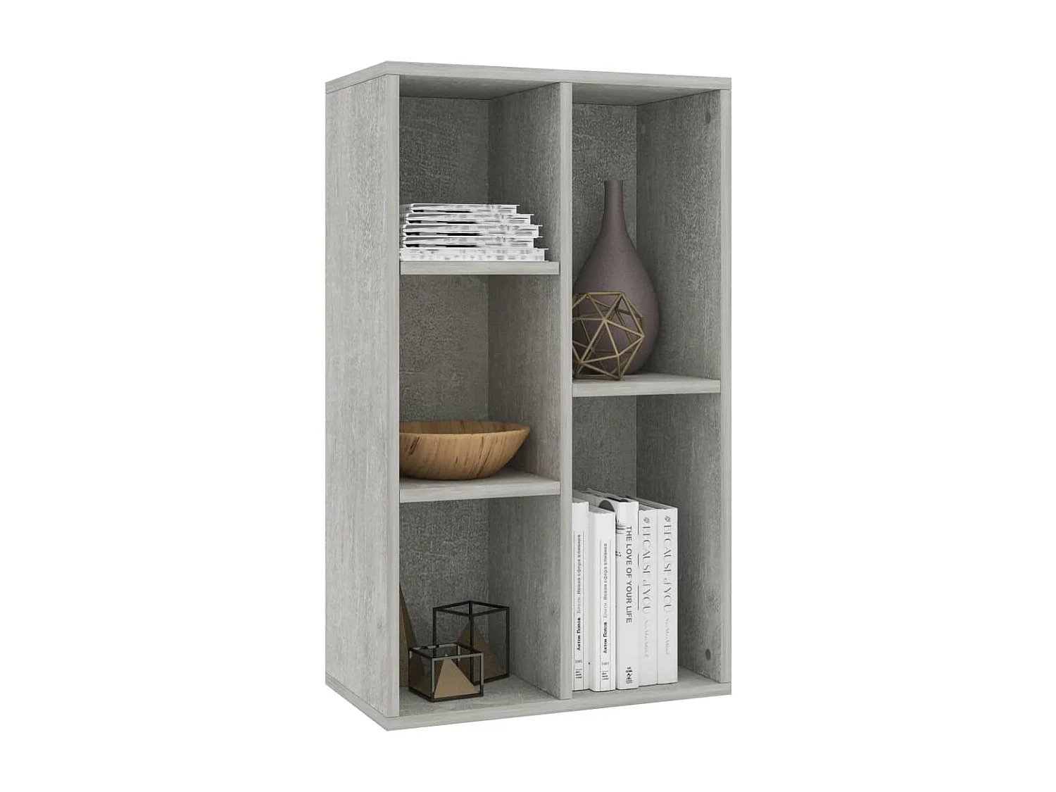 Boekenkast/dressoir 50x25x80 cm spaanplaat betongrijs NL702793