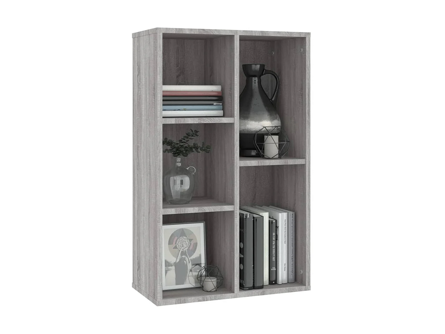 Boekenkast/dressoir 50x25x80 cm bewerkt hout sonoma grijs NL485938