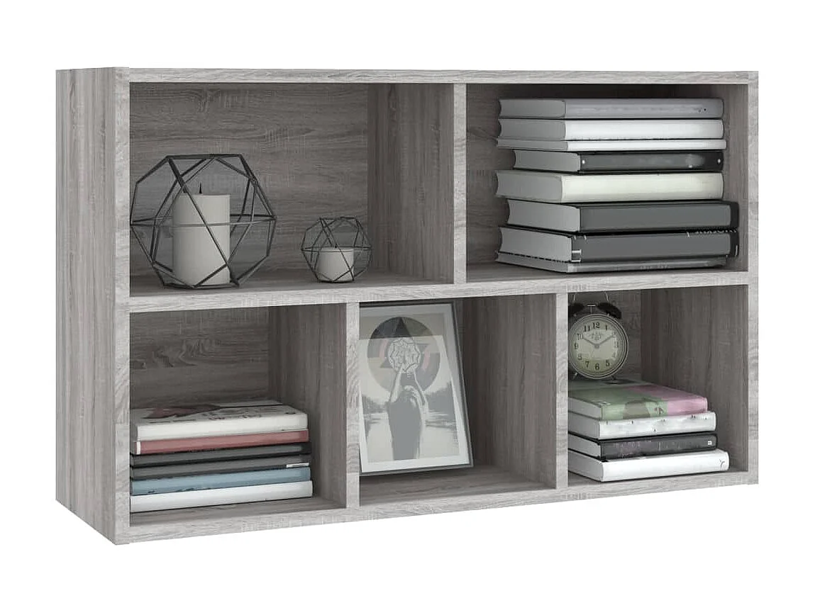 Boekenkast/dressoir 50x25x80 cm bewerkt hout sonoma grijs NL485938