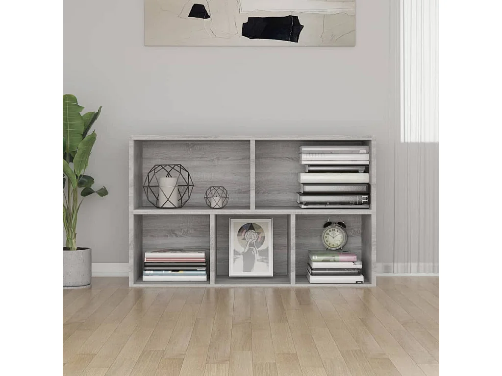 Boekenkast/dressoir 50x25x80 cm bewerkt hout sonoma grijs NL485938