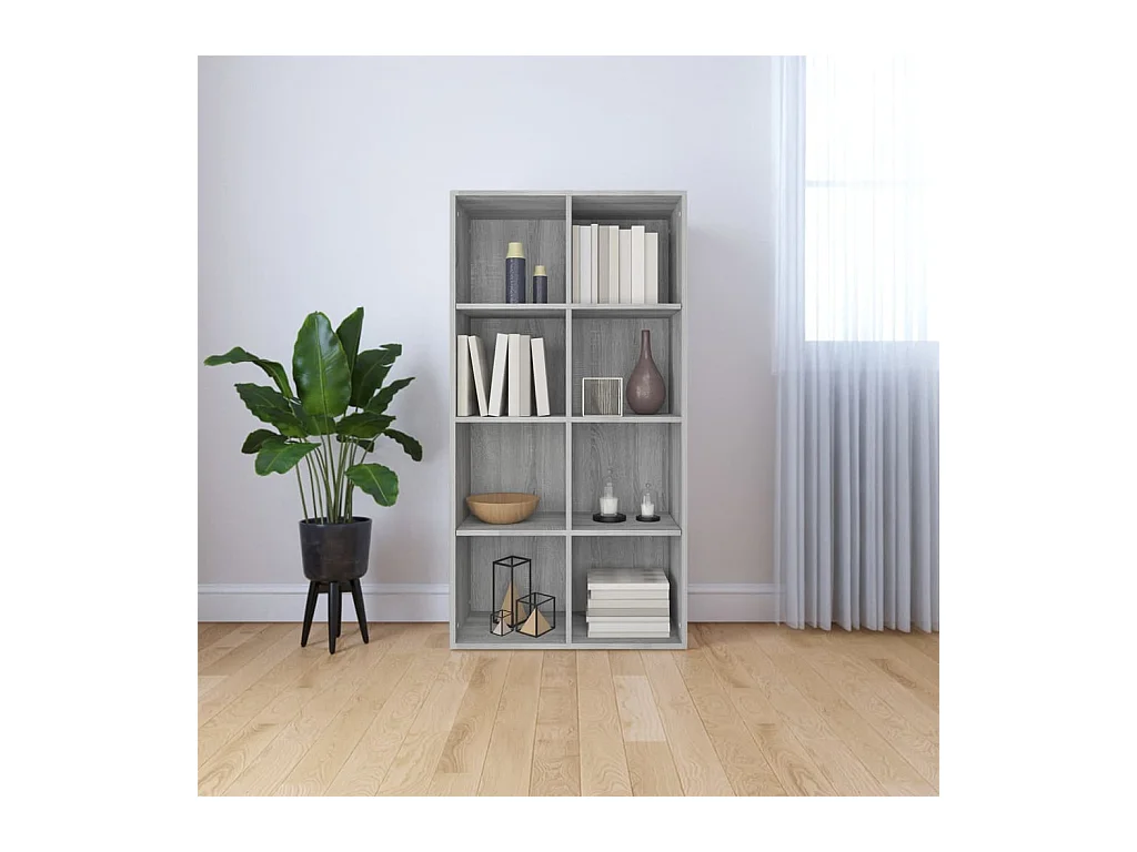 Bibliothèque Sonoma gris 66x30x130 cm Bois d'ingénierie KOO93898