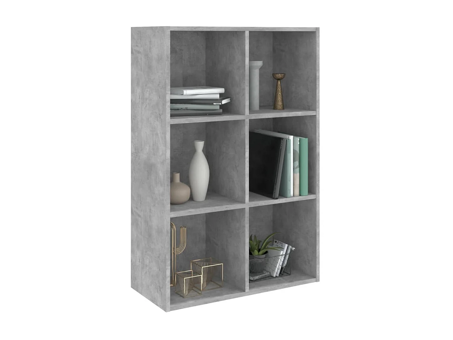 Bibliothèque Gris béton 66x30x97,8 cm Aggloméré KOO54184