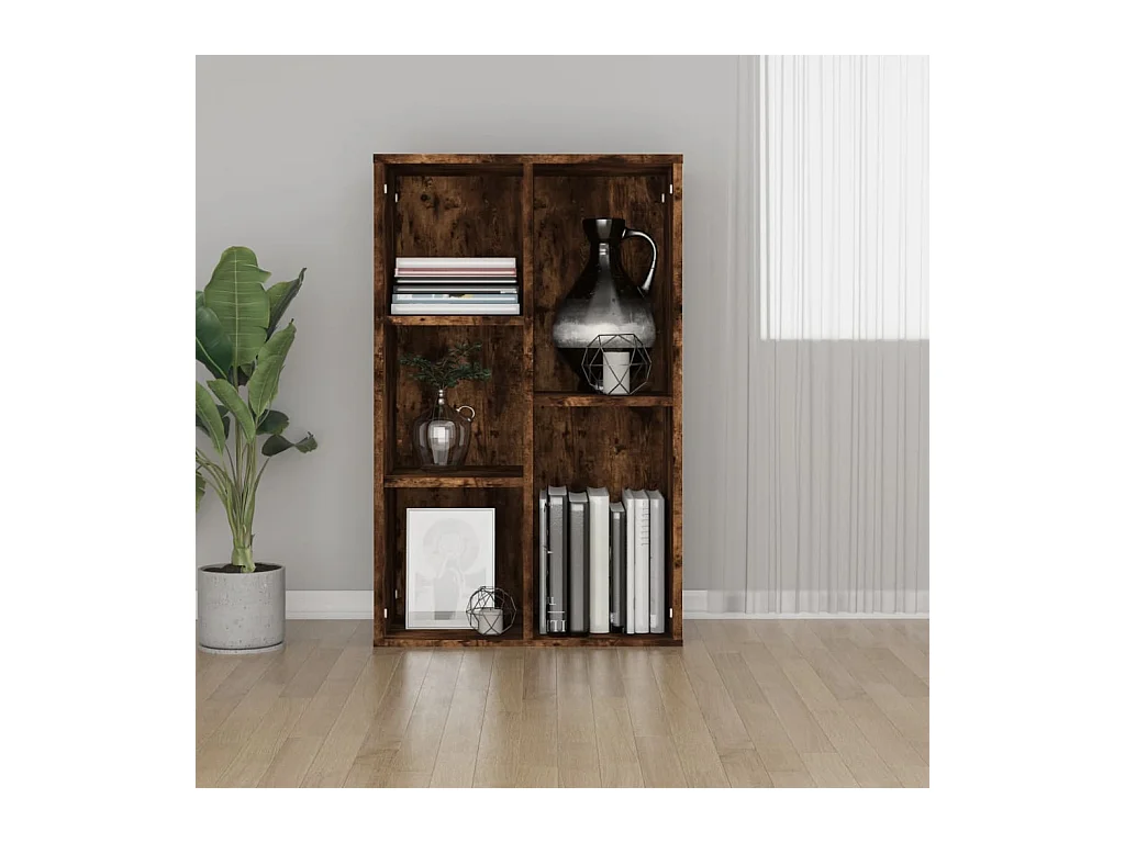 Bibliothèque chêne fumé 50x25x80 cm bois d'ingénierie KOO59239