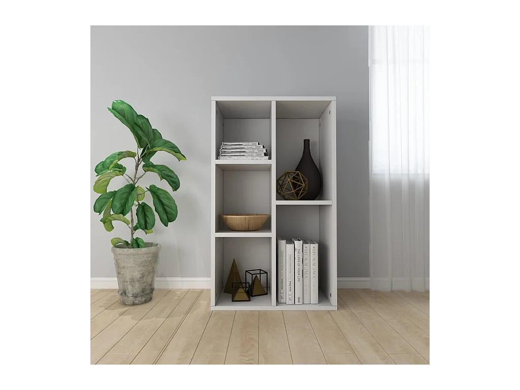 Bibliothèque Blanc 50x25x80 cm Aggloméré KOO76666
