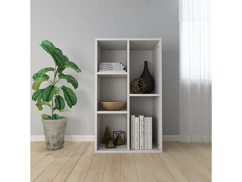 Bibliothèque Blanc 50x25x80 cm Aggloméré KOO76666