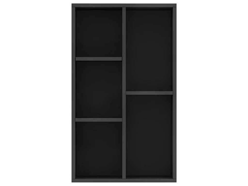 Bibliothèque Noir 50x25x80 cm Aggloméré KOO54126