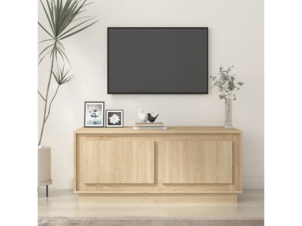 Table basse chêne sonoma 102x50x44 cm bois d'ingénierie OFR53915 BonneVie Meuble