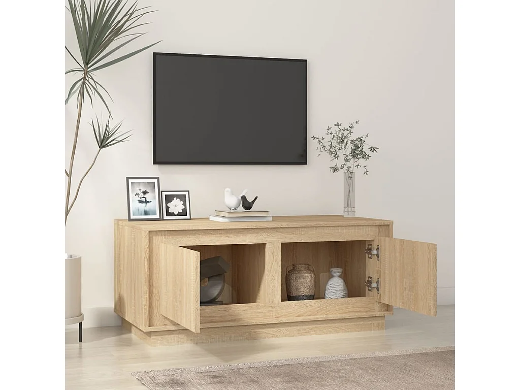 Table basse chêne sonoma 102x50x44 cm bois d'ingénierie OFR53915 BonneVie Meuble