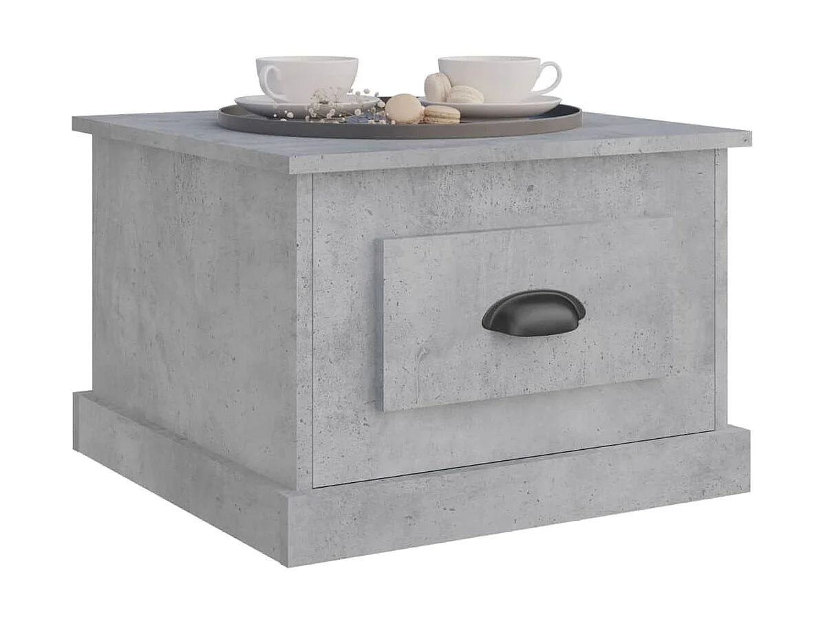 Mesa de centro madera contrachapada gris hormigón 50x50x35 cm ES94336