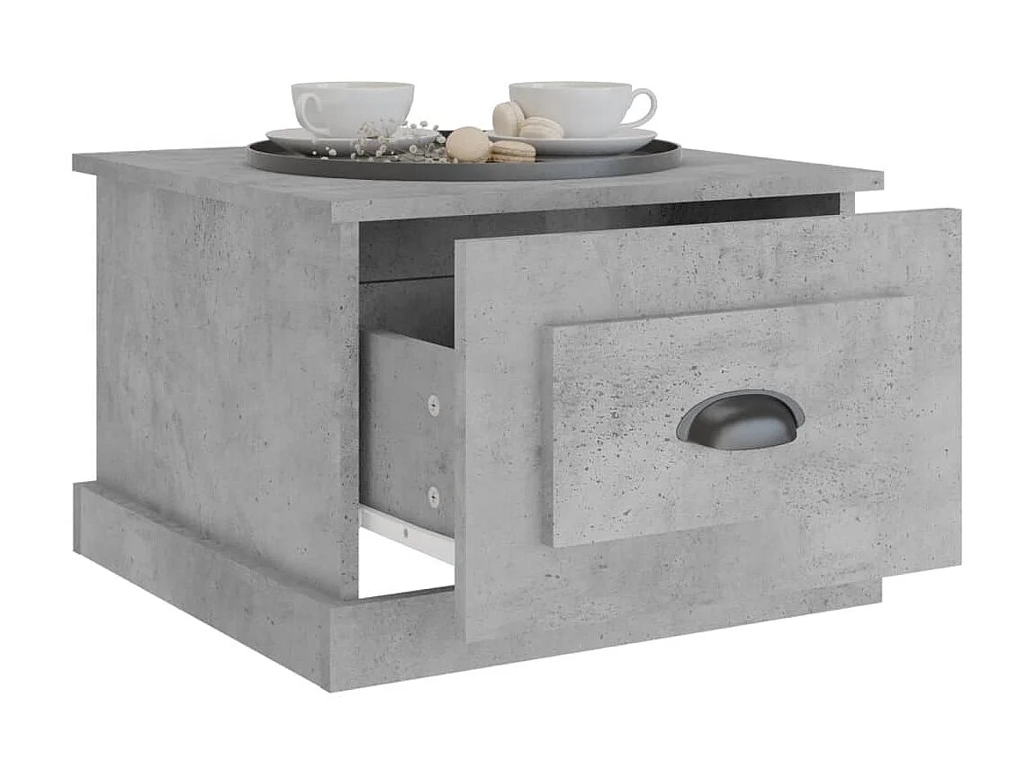 Table basse gris béton 50x50x35 cm bois d'ingénierie OFR23401 BonneVie Meuble