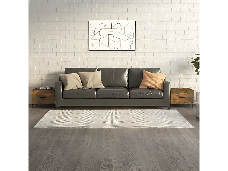 Tables basses avec pieds en métal 2 pcs Chêne fumé 50x50x40 cm OFR88439 BonneVie Meuble