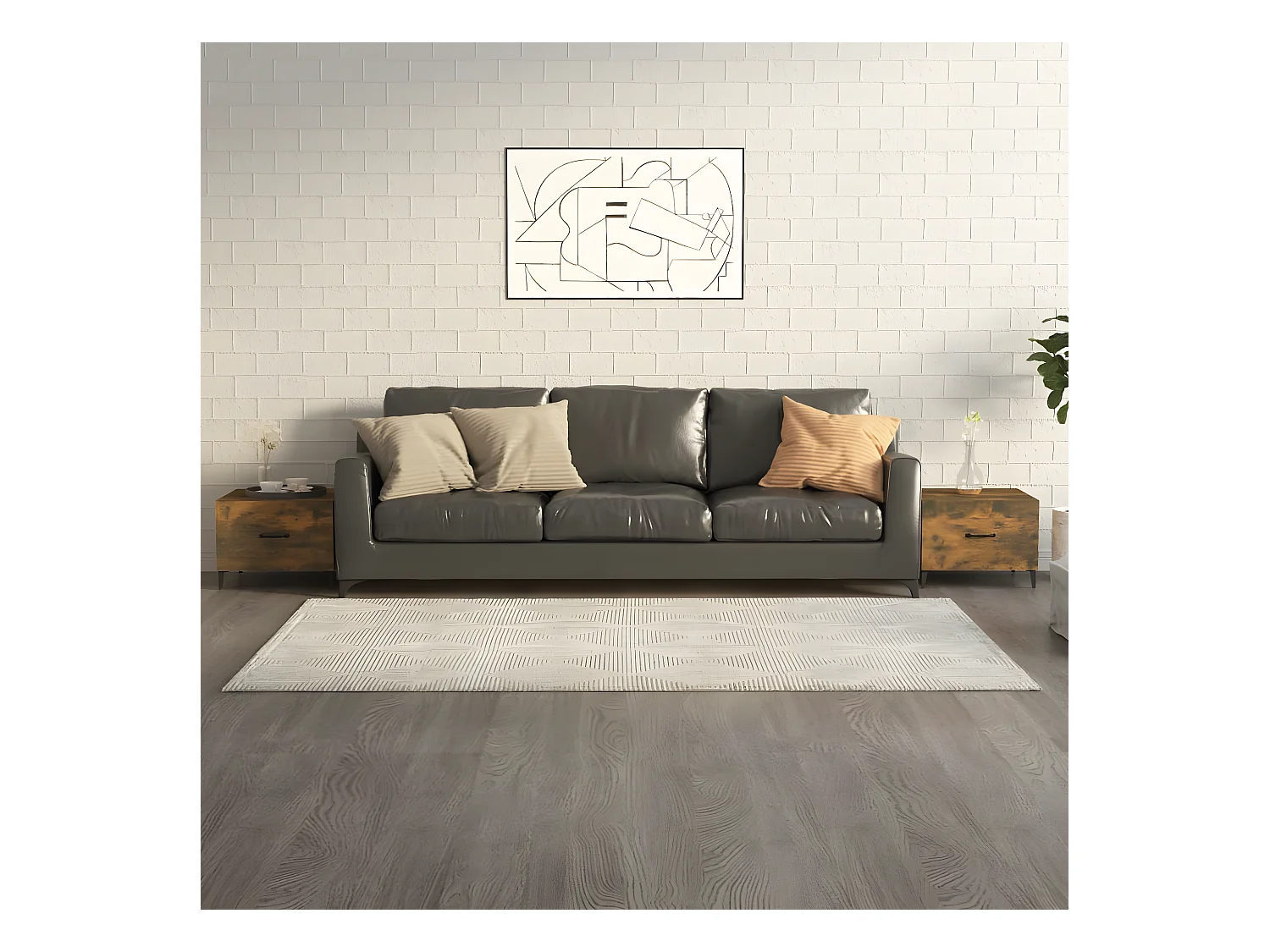 Tables basses avec pieds en métal 2 pcs Chêne fumé 50x50x40 cm OFR88439 BonneVie Meuble