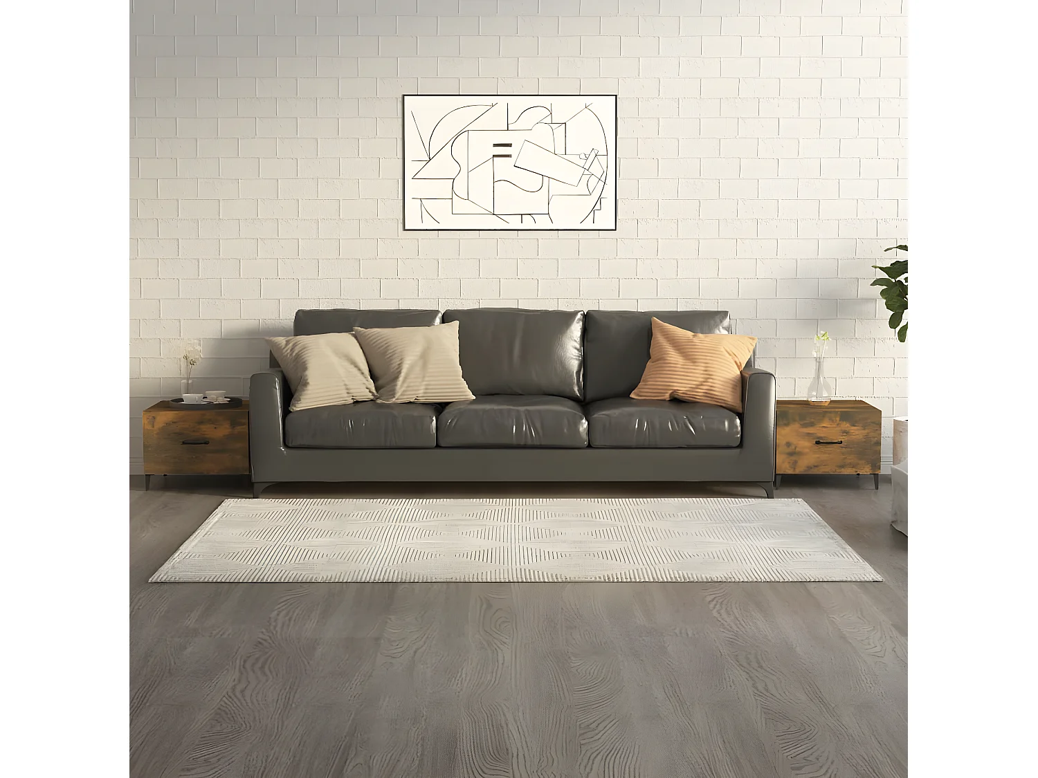 Tables basses avec pieds en métal 2 pcs Chêne fumé 50x50x40 cm OFR88439 BonneVie Meuble