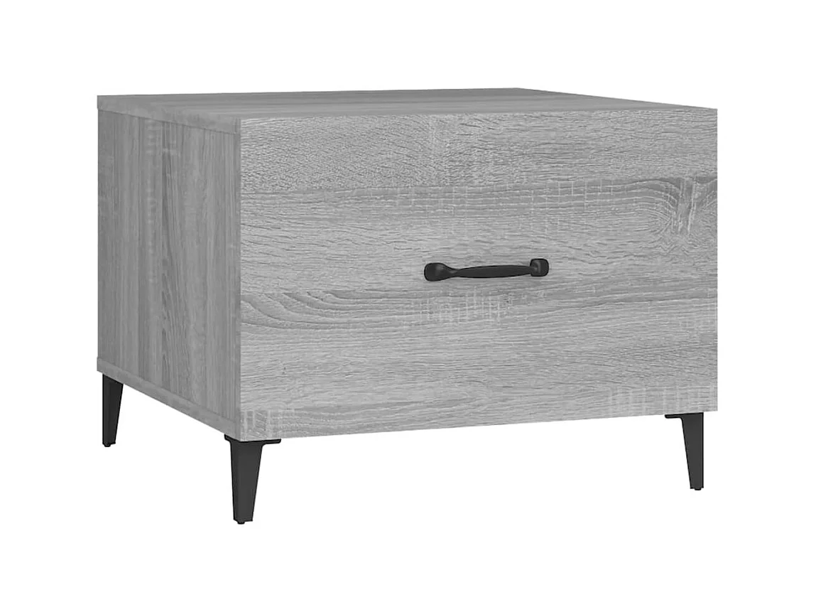 Mesa de centro con patas de metal gris sonoma 50x50x40 cm ES65062