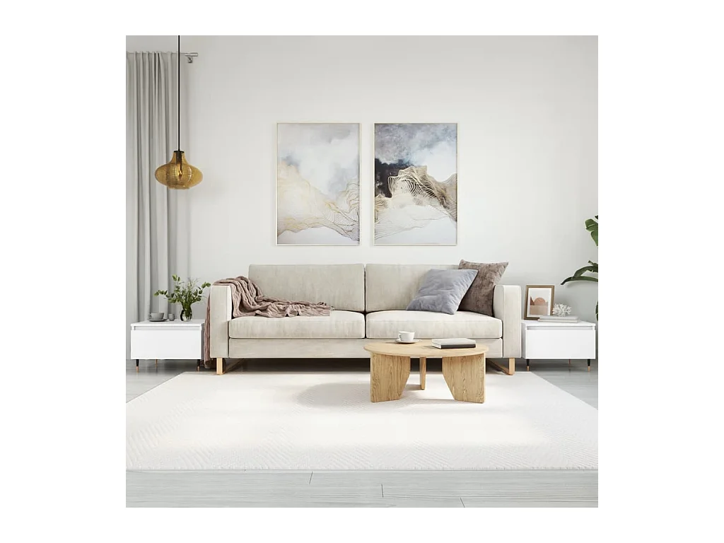 Tables basses 2 pcs blanc 50x46x35 cm bois d'ingénierie OFR57998 BonneVie Meuble