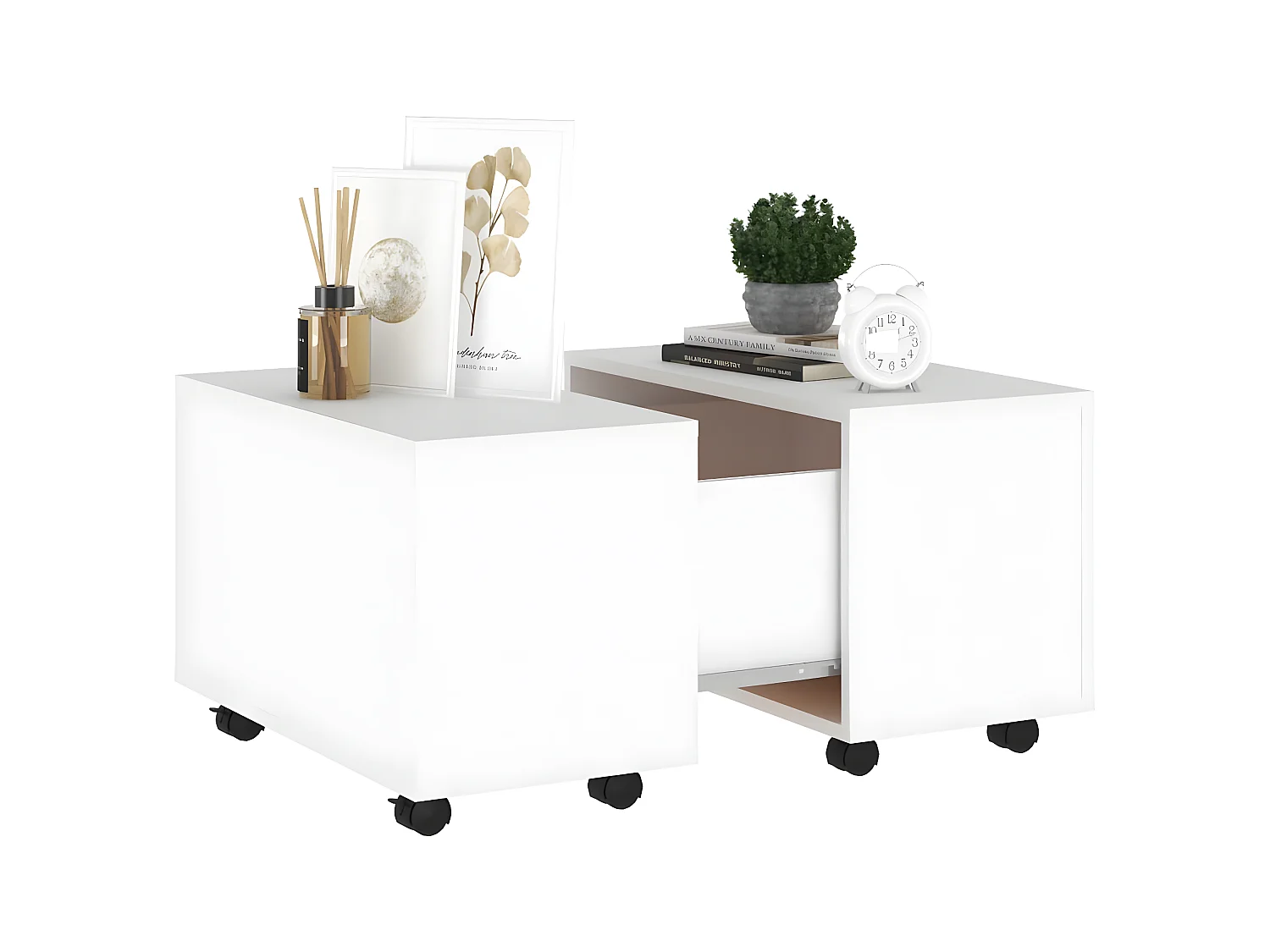 Mesa de centro 60x60x38 cm derivados de madeira branco PT554289