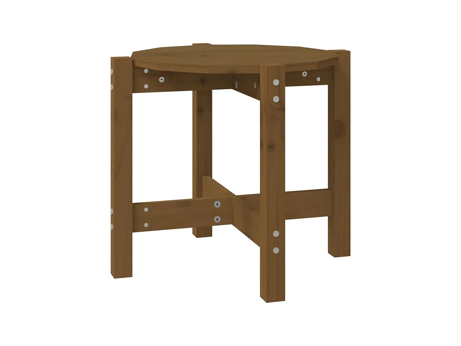 Mesa de centro de madera maciza de pino marrón miel Ø52,5x45 cm ES15008