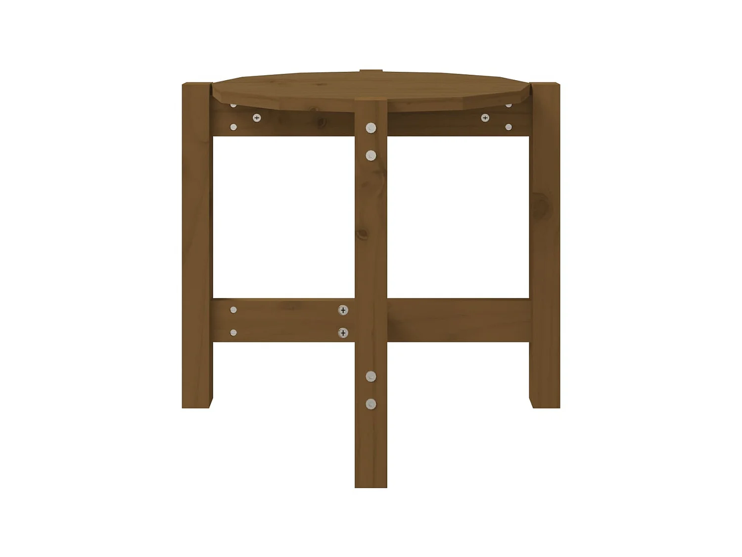 Mesa de centro de madera maciza de pino marrón miel Ø52,5x45 cm ES15008