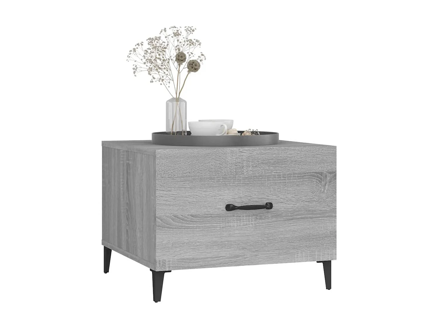 Mesas de centro + pernas de metal 2pcs 50x50x40 cm sonoma cinza PT632647