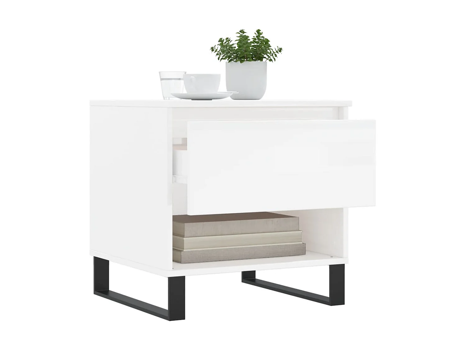 Mesas de centro 2pcs 50x46x50cm deriv. madeira branco brilhante PT582008