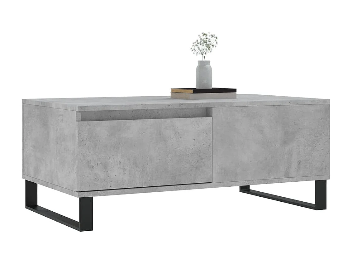 Table basse Gris béton 90x50x36,5 cm Bois d'ingénierie OFR73971 BonneVie Meuble