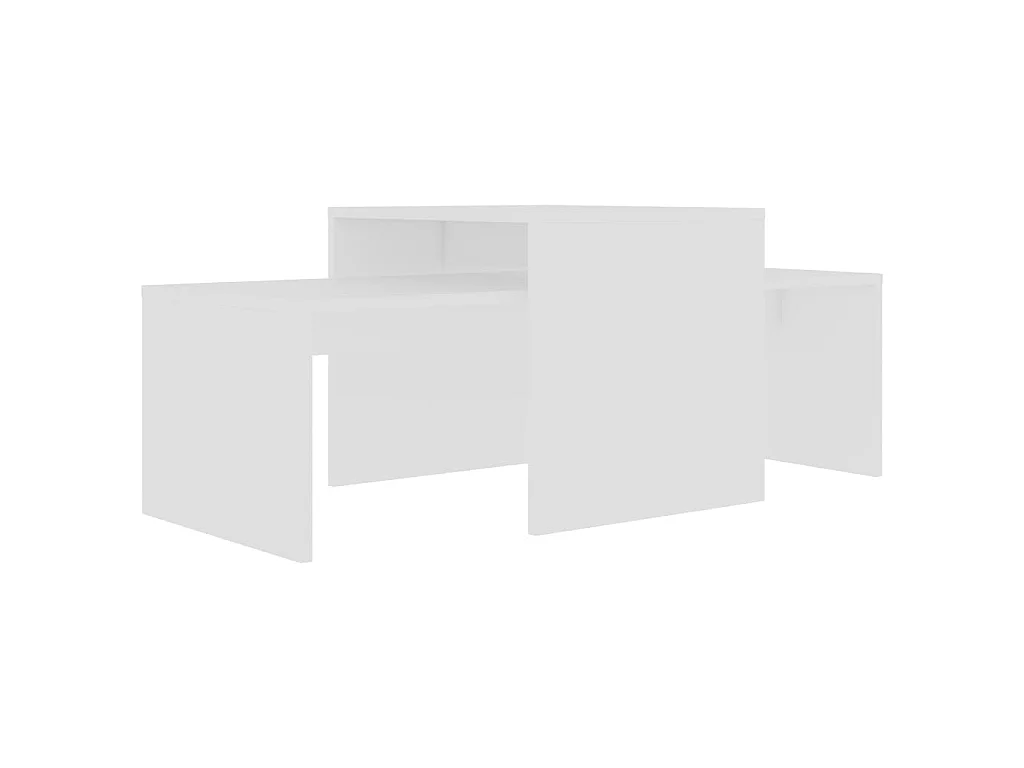 Set de mesas de centro madera contrachapada blanco 100x48x40 cm ES147106