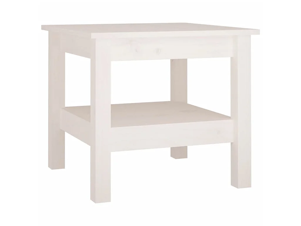 Table basse Blanc 45x45x40 cm Bois massif de pin OFR22877 BonneVie Meuble